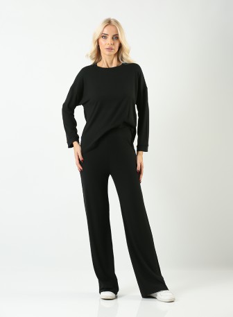 Crne pantalone za žene L3217