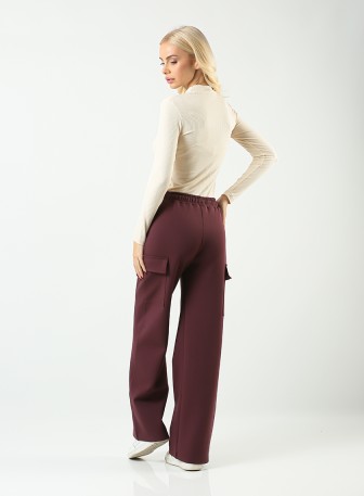 Pantalone za žene L3218 u bordo boji
