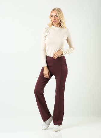 Pantalone za žene L3209 u bordo boji