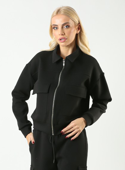 Crna ženska duks jakna K4204